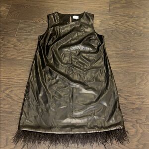 For Cynthia Black Faux Leather Dress